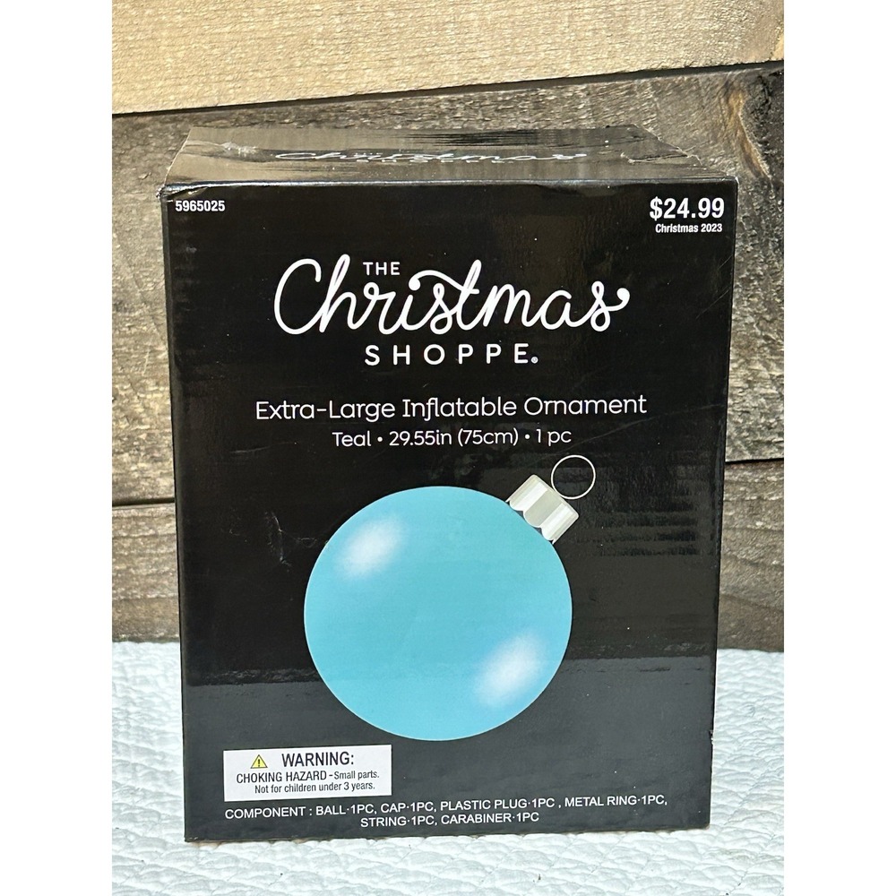Christmas‎ Shoppe Inflatable Extra Large Teal Ornament 29.5" Yard Decor